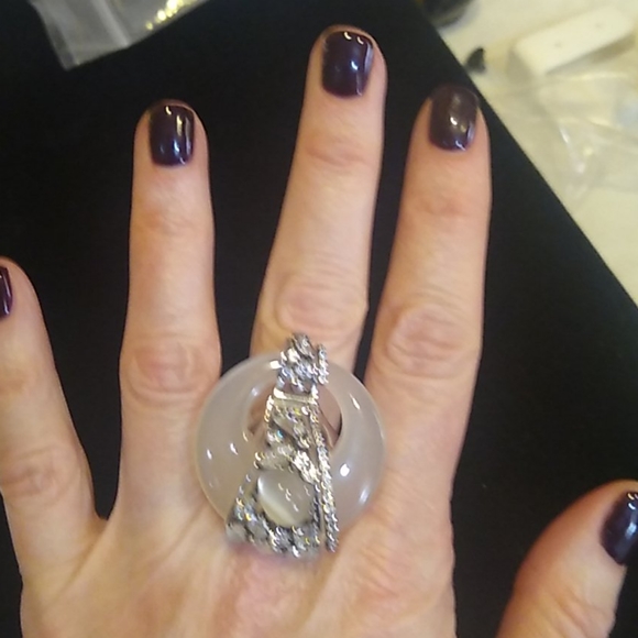 High end precious stones silver ring - Picture 1 of 5